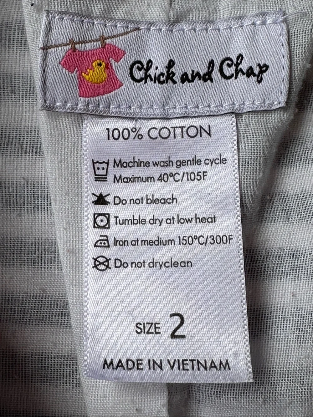 Chick and Chap Striped Alligator Shortall size 2